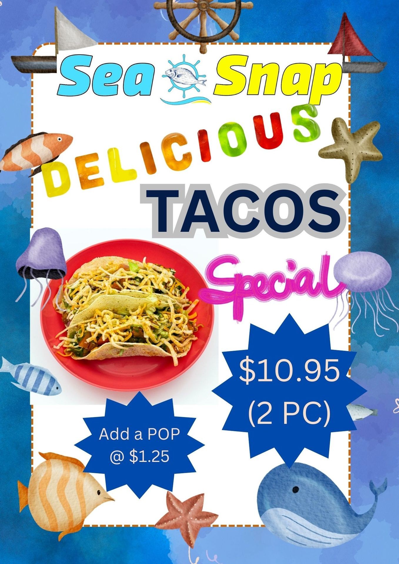 Deal of The Month !! Enjoy 2 PCs Taco for $10.95